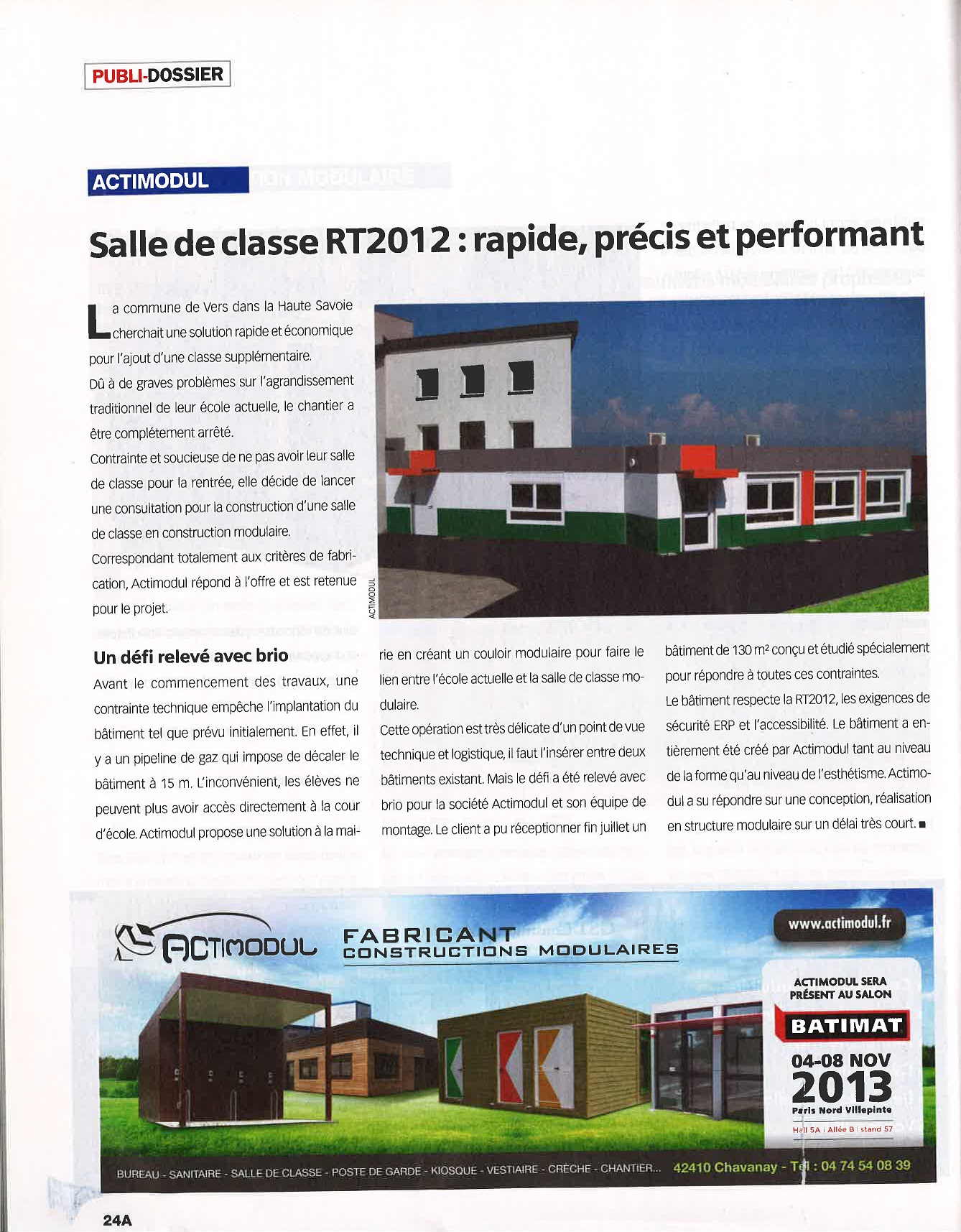 Salle de classe RT2012 : rapide, précis et performant