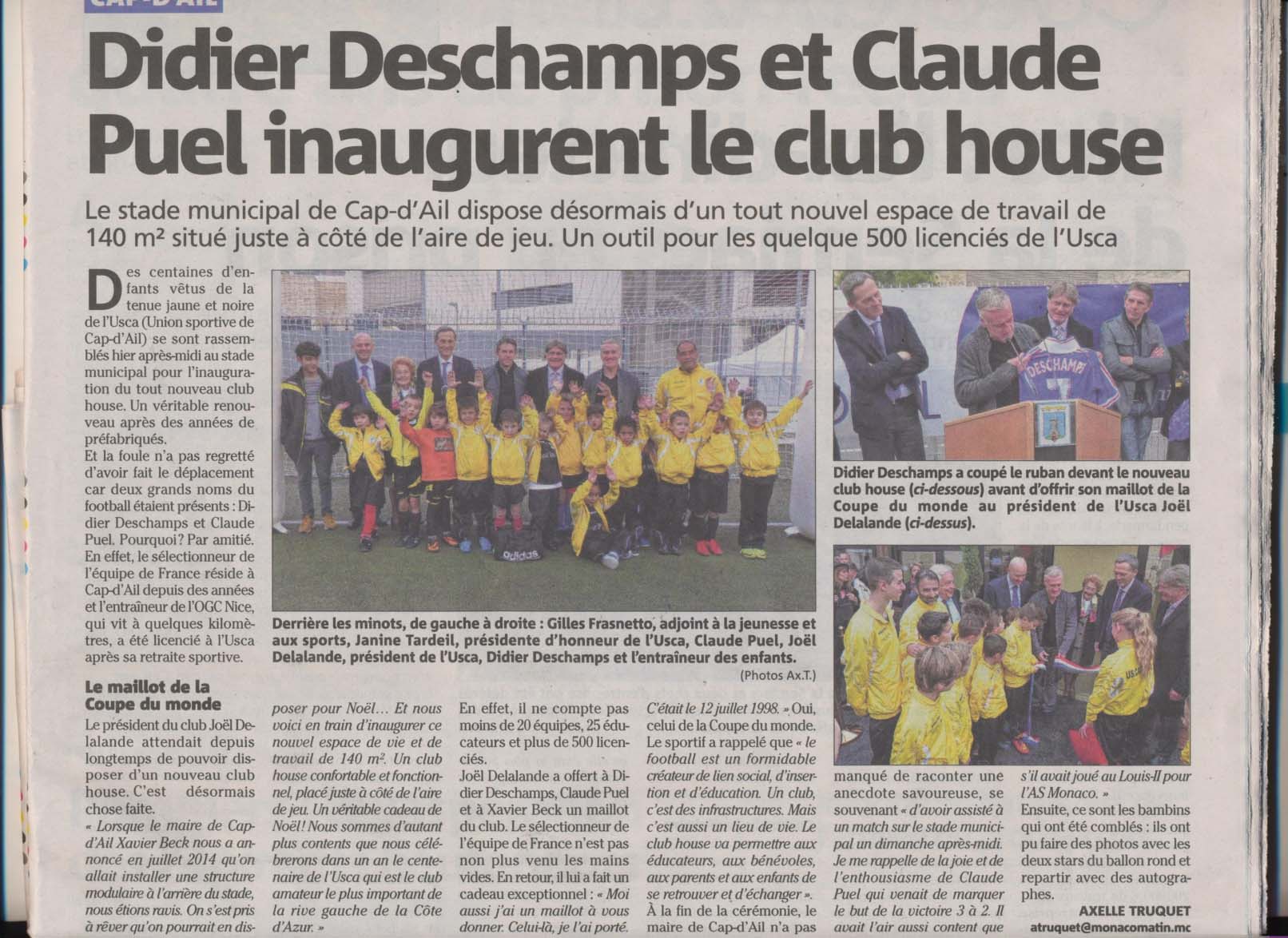 Article de presse Monaco Matin - Inauguration du club House